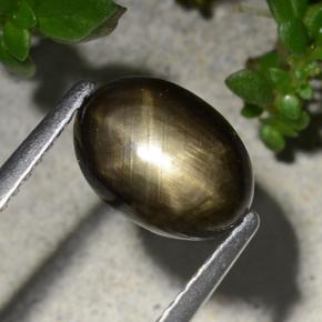 2.20 ct Black Star Sapphire Stone, Natural Star Sapphire in Oval Cabochon Shape for Sale