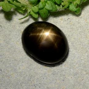 Star Sapphire Gemstone in 8.6 x 6.8 mm Size for Sale, Star Sapphire Stone in Black Color
