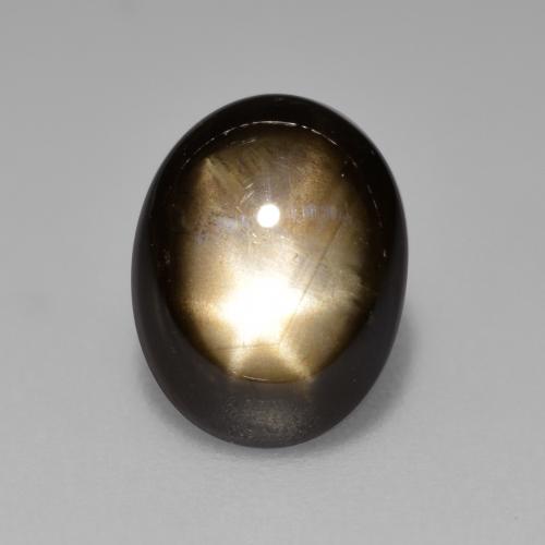 Черный Звездчатый Сапфир Камень - 2.4ct Овал Кабошон (ID: 486889)