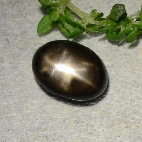 2.31 ct Black Star Sapphire Stone, Natural Star Sapphire in Oval Cabochon Shape for Sale