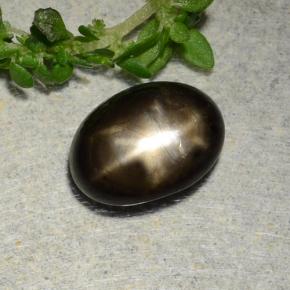 Star Sapphire Gemstone in 8.9 x 6.6 mm Size for Sale, Star Sapphire Stone in Black Color