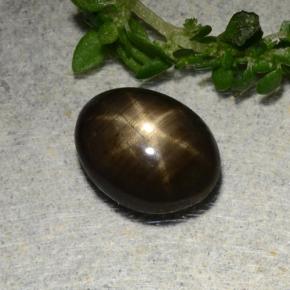 1.97 ct Black Star Sapphire Stone, Natural Star Sapphire in Oval Cabochon Shape for Sale