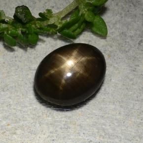 Star Sapphire Gemstone in 8.3 x 6.3 mm Size for Sale, Star Sapphire Stone in Black Color