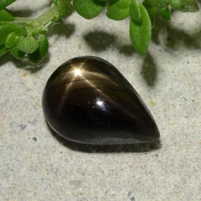 2.32 ct Black Star Sapphire Stone, Natural Star Sapphire in Pear Cabochon Shape for Sale