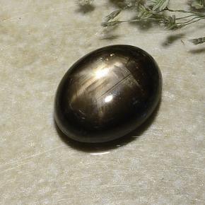 2.87 ct Black Star Sapphire Stone, Natural Star Sapphire in Oval Cabochon Shape for Sale