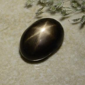 3.10 ct Black Star Sapphire Stone, Natural Star Sapphire in Oval Cabochon Shape for Sale