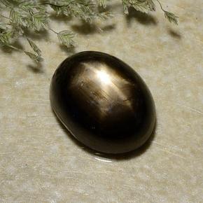 Черный Звездчатый Сапфир Камень - 3.1ct Овал Кабошон (ID: 487063)