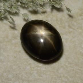 Черный Звездчатый Сапфир Камень - 3.1ct Овал Кабошон (ID: 487064)