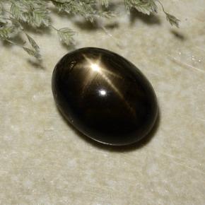 Черный Звездчатый Сапфир Камень - 2.6ct Овал Кабошон (ID: 487065)