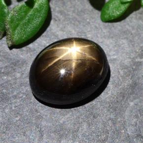 2.28 ct Black Star Sapphire Gemstone, Star Sapphire Gem in Oval Cabochon Shape for Sale.