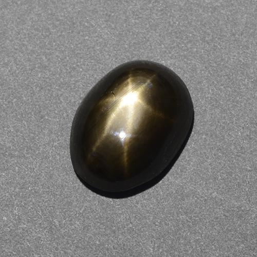 Черный Звездчатый Сапфир Камень - 3.1ct Овал Кабошон (ID: 487944)
