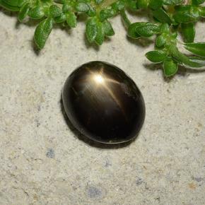 Star Sapphire Gemstone in 8.4 x 6.9 mm Size for Sale, Star Sapphire Stone in Black Color