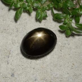 2.45 ct Black Star Sapphire Stone, Natural Star Sapphire in Oval Cabochon Shape for Sale