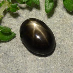 2.91 ct Black Star Sapphire Stone, Natural Star Sapphire in Oval Cabochon Shape for Sale