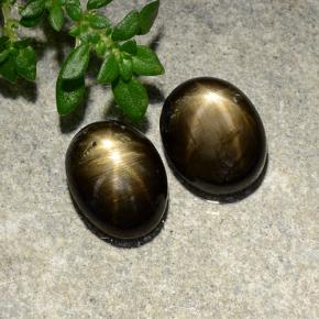 Star Sapphire Gemstones in 8.5 x 6.8 mm Size for Sale, Star Sapphire Stones in Black Color