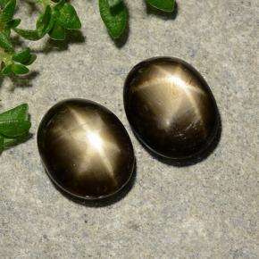 Star Sapphire Gemstones in 8.6 x 6.7 mm Size for Sale, Star Sapphire Stones in Black Color