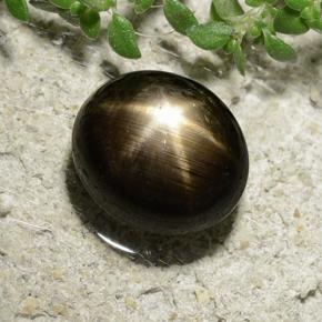 3.31 ct Black Star Sapphire Stone, Natural Star Sapphire in Oval Cabochon Shape for Sale