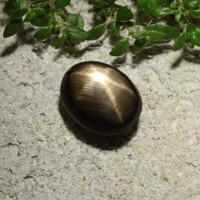 Star Sapphire Gemstone in 8.2 x 6.4 mm Size for Sale, Star Sapphire Stone in Black Color