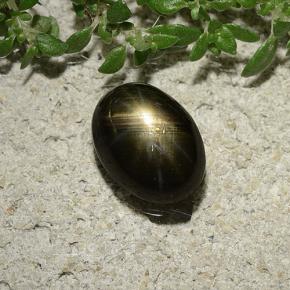2.47 ct Black Star Sapphire Stone, Natural Star Sapphire in Oval Cabochon Shape for Sale