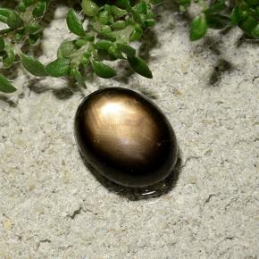 2.06 ct Black Star Sapphire Stone, Natural Star Sapphire in Oval Cabochon Shape for Sale