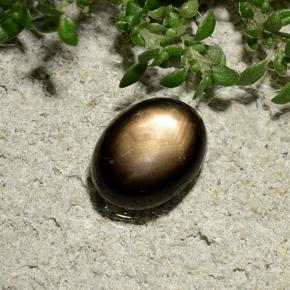 Star Sapphire Gemstone in 8.3 x 6.4 mm Size for Sale, Star Sapphire Stone in Black Color