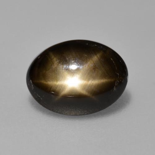 Черный Звездчатый Сапфир Камень - 1.9ct Овал Кабошон (ID: 488735)