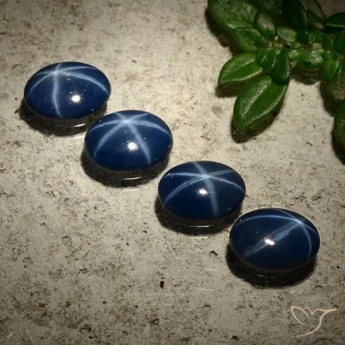 2.89 ctw Blue Star Sapphire Stones, Natural Star Sapphire in Oval Cabochon Shape for Sale