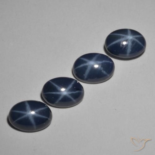 4.05 ctw Blue Star Sapphire Stones, Natural Star Sapphire in Oval Cabochon Shape for Sale