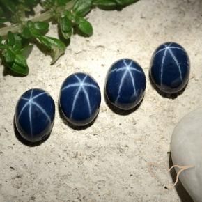 6.13 ctw Blue Star Sapphire Stones, Natural Star Sapphire in Oval Cabochon Shape for Sale