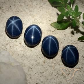 4.64 ctw Blue Star Sapphire Stones, Natural Star Sapphire in Oval Cabochon Shape for Sale