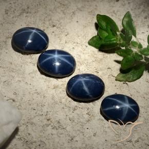 3.92 ctw Blue Star Sapphire Stones, Natural Star Sapphire in Oval Cabochon Shape for Sale