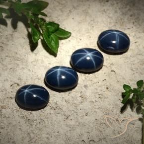 5.48 ctw Blue Star Sapphire Stones, Natural Star Sapphire in Oval Cabochon Shape for Sale