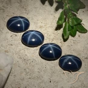 3.27 ctw Blue Star Sapphire Stones, Natural Star Sapphire in Oval Cabochon Shape for Sale