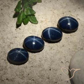 6.04 ctw Blue Star Sapphire Stones, Natural Star Sapphire in Oval Cabochon Shape for Sale