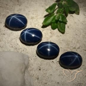 5.36 ctw Blue Star Sapphire Stones, Natural Star Sapphire in Oval Cabochon Shape for Sale