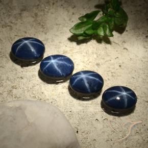 3.64 ctw Blue Star Sapphire Stones, Natural Star Sapphire in Oval Cabochon Shape for Sale