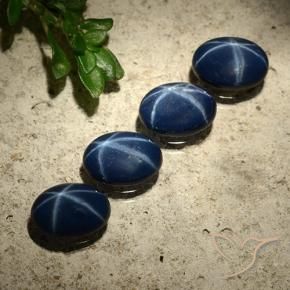 3.37 ctw Blue Star Sapphire Stones, Natural Star Sapphire in Oval Cabochon Shape for Sale