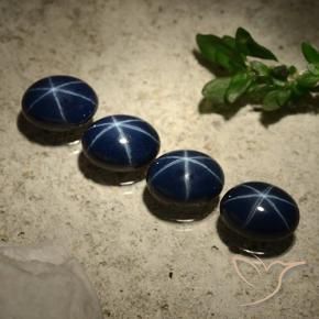6.11 ctw Blue Star Sapphire Stones, Natural Star Sapphire in Oval Cabochon Shape for Sale