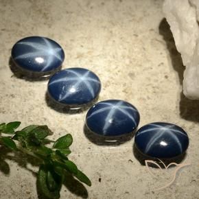 2.92 ctw Blue Star Sapphire Stones, Natural Star Sapphire in Oval Cabochon Shape for Sale
