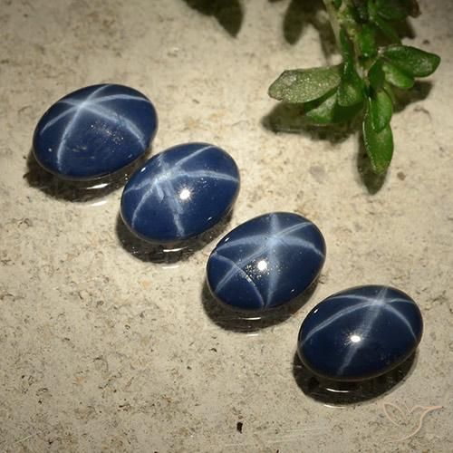 3.01 ctw Blue Star Sapphire Stones, Natural Star Sapphire in Oval Cabochon Shape for Sale