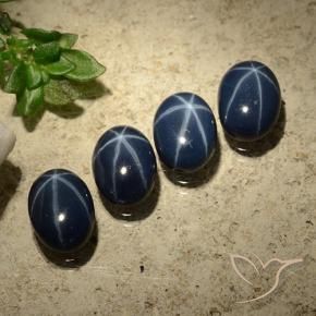 4.46 ctw Blue Star Sapphire Stones, Natural Star Sapphire in Oval Cabochon Shape for Sale