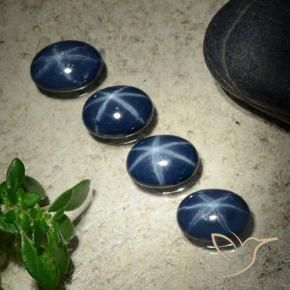 4.20 ctw Blue Star Sapphire Stones, Natural Star Sapphire in Oval Cabochon Shape for Sale
