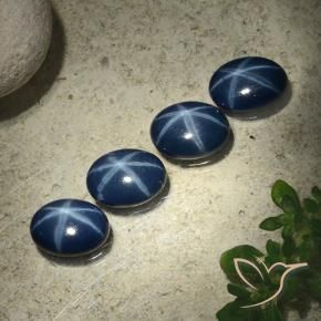 4.05 ctw Blue Star Sapphire Stones, Natural Star Sapphire in Oval Cabochon Shape for Sale