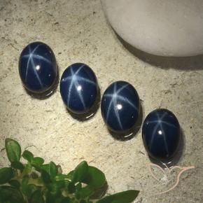5.55 ctw Blue Star Sapphire Stones, Natural Star Sapphire in Oval Cabochon Shape for Sale