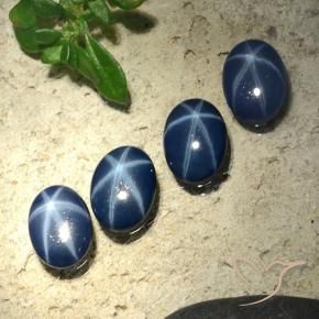 2.84 ctw Blue Star Sapphire Stones, Natural Star Sapphire in Oval Cabochon Shape for Sale