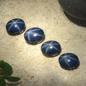 3.43 ctw Blue Star Sapphire Stones, Natural Star Sapphire in Oval Cabochon Shape for Sale