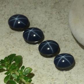 5.75 ctw Blue Star Sapphire Stones, Natural Star Sapphire in Oval Cabochon Shape for Sale