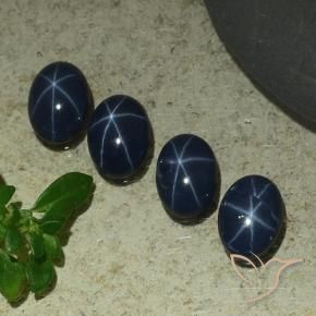 3.93 ctw Blue Star Sapphire Stones, Natural Star Sapphire in Oval Cabochon Shape for Sale