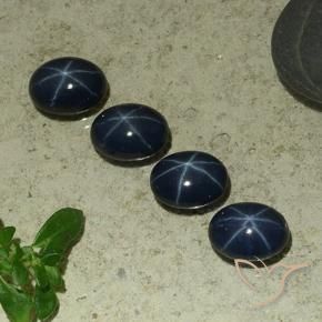 5.77 ctw Blue Star Sapphire Stones, Natural Star Sapphire in Oval Cabochon Shape for Sale