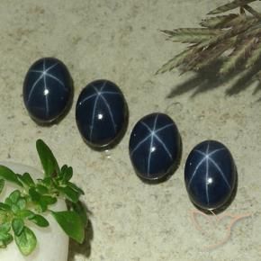 5.69 ctw Blue Star Sapphire Stones, Natural Star Sapphire in Oval Cabochon Shape for Sale